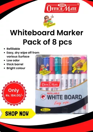 Buy Whiteboard Marker 8 pcs Online at Best Prices In India - Soniofficemate