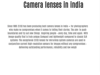 camera lenses in india