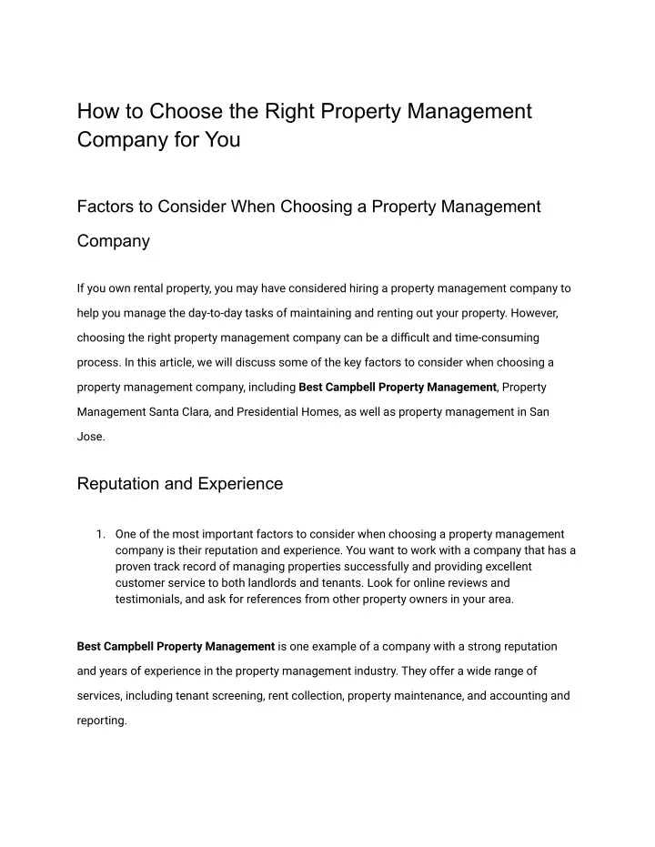 how to choose the right property management