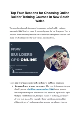 Builders CPD Points Online