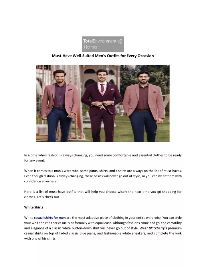 must have well suited men s outfits for every