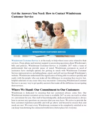 Get the Answers You Need: How to Contact Windstream Customer Service
