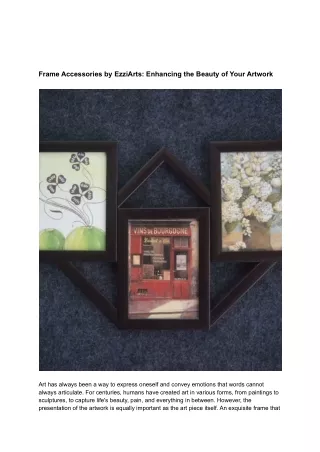 Frame Accessories by EzziArts_ Enhancing the Beauty of Your Artwork