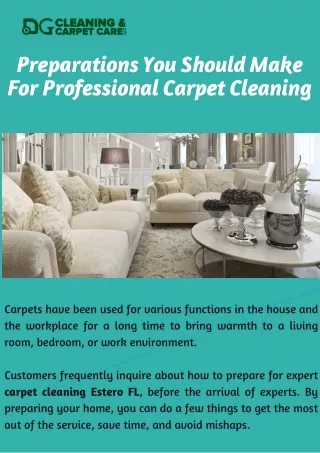 How Can You Prepare For A Professional Carpet Cleaning