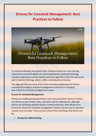 drones for livestock management best practices