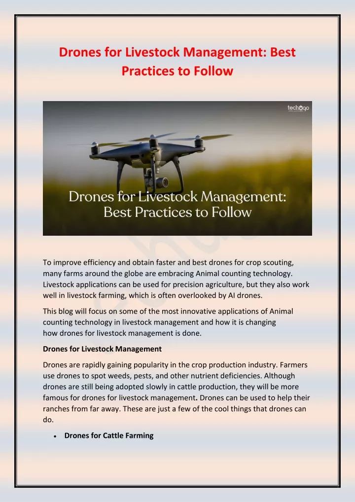 drones for livestock management best practices