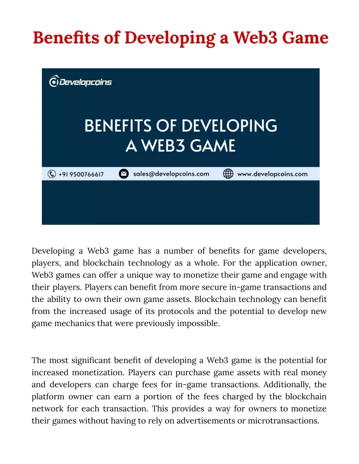 PPT - Advantages Of Game Development With Web3 PowerPoint Presentation ...