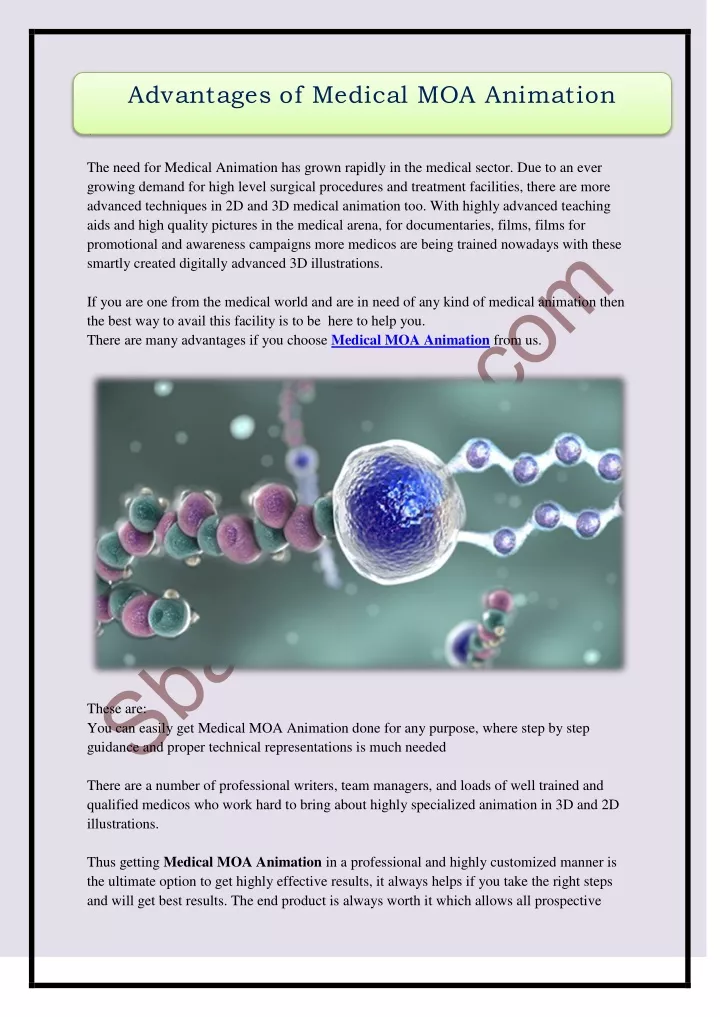 advantages of medical moa animation