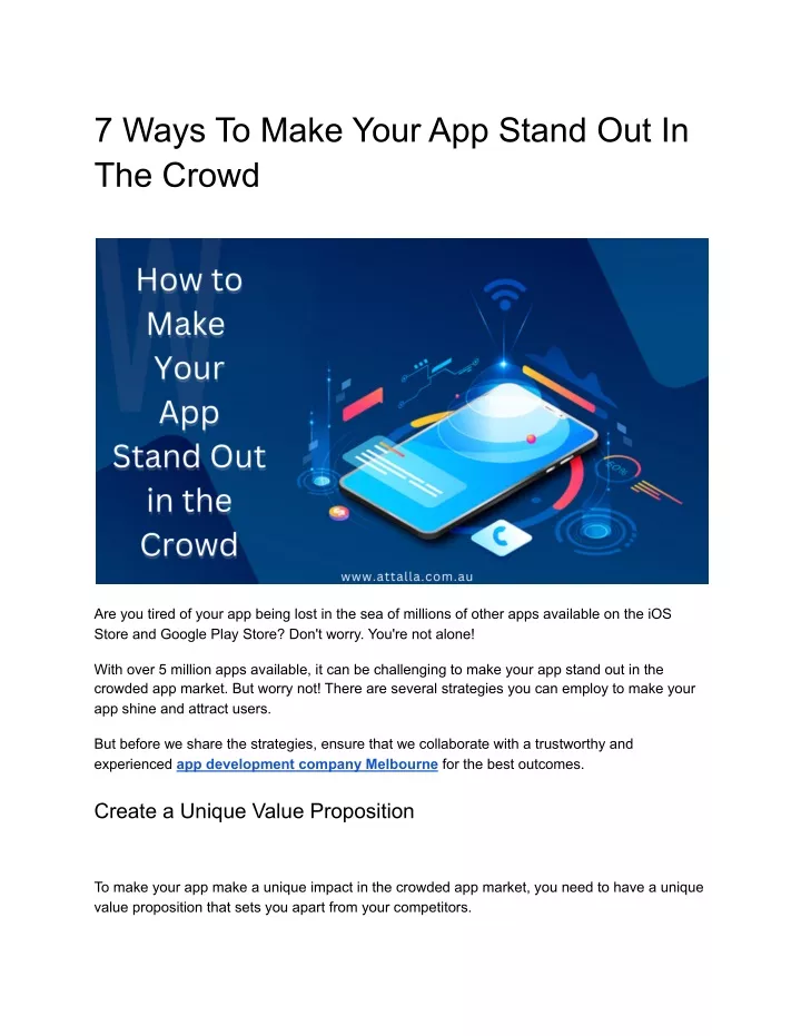 7 ways to make your app stand out in the crowd