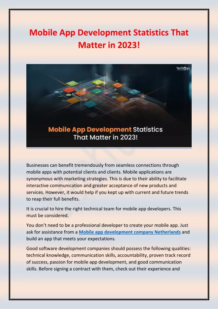 mobile app development statistics that matter