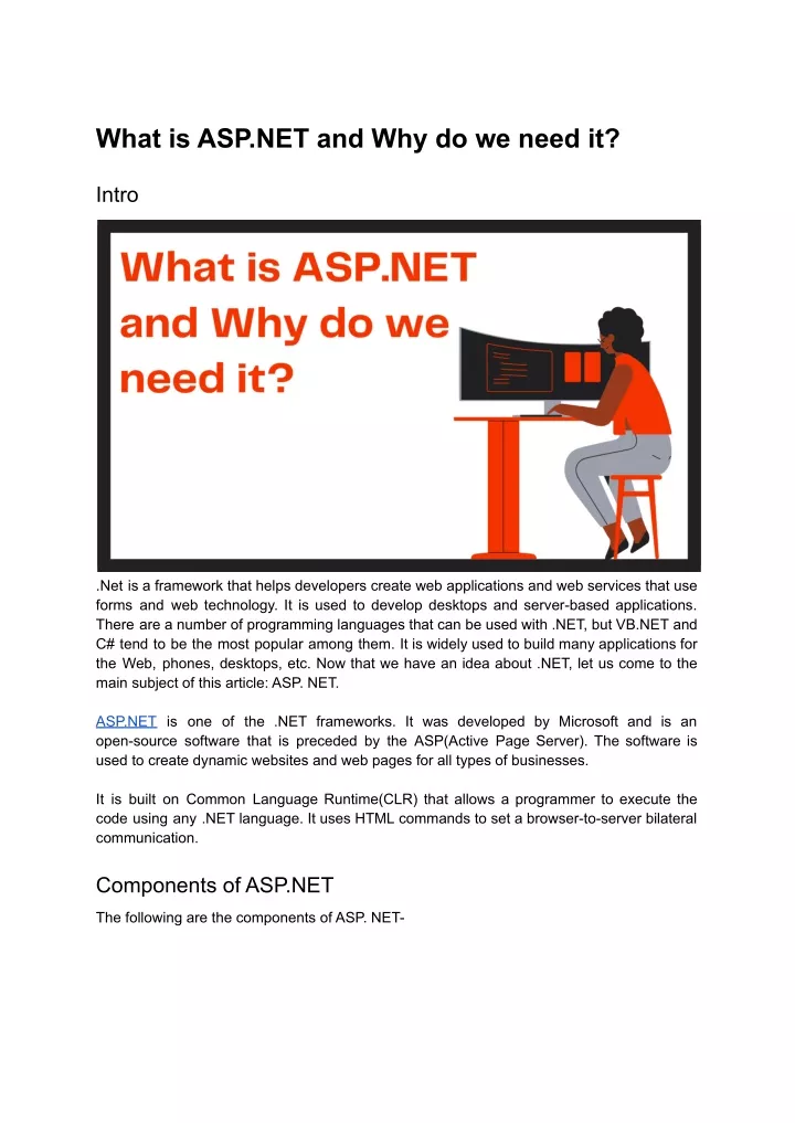what is asp net and why do we need it