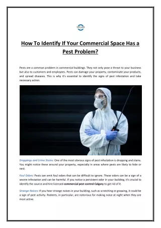 How To Identify If Your Commercial Space Has a Pest Problem?