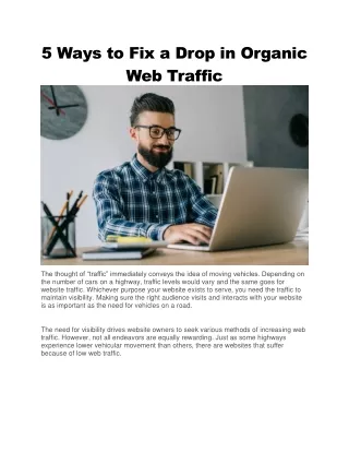 5 ways to fix a drop in organic web traffic