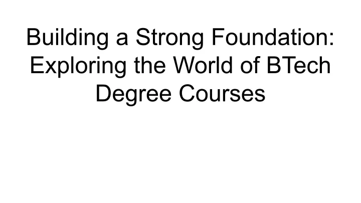 building a strong foundation exploring the world