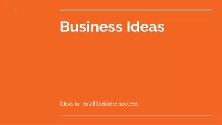 Small Business Ideas