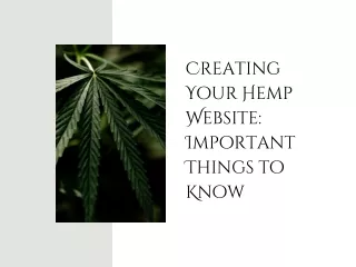 Creating Your Hemp Website Important Things to Know