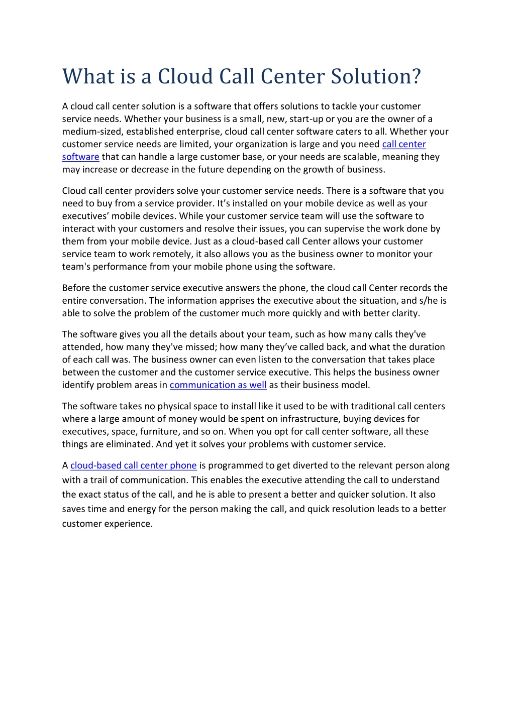 PPT - What is a Cloud Call Center Solution PowerPoint Presentation ...