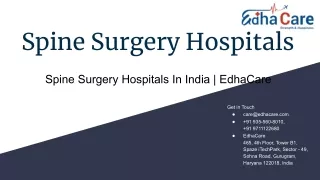 Spine Surgery Hospitals In India | EdhaCare