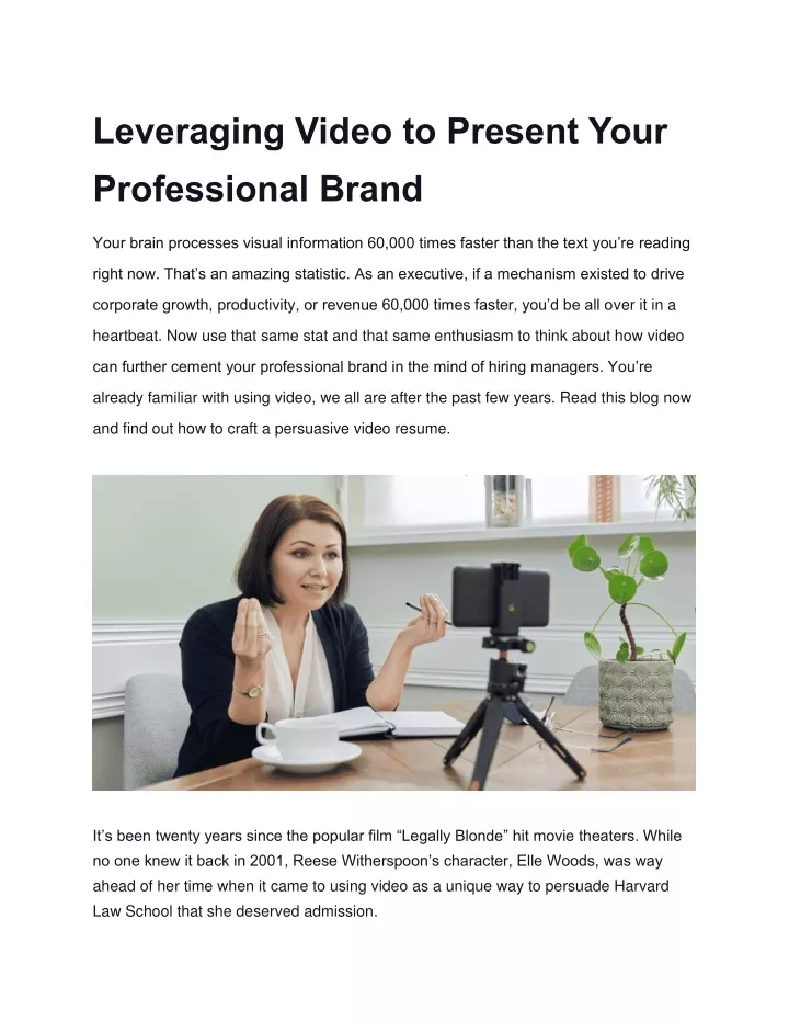leveraging video to present your professional