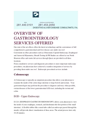 Gastroenterology Services | Gastrointestinal & liver disease | txgidocs