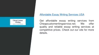 Affordable Essay Writing Services Usa  Cheapcustomwritingservice.net