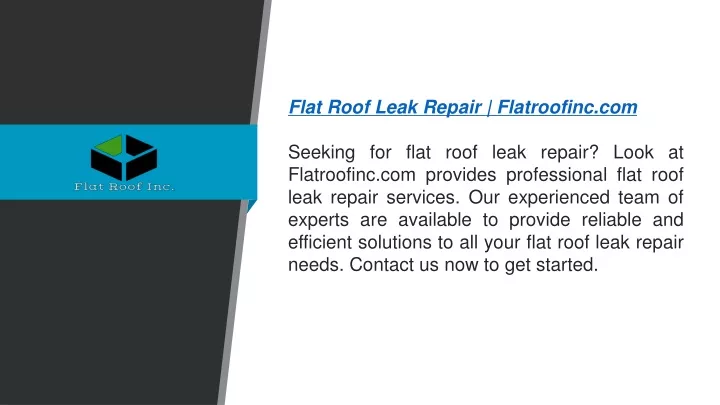 flat roof leak repair flatroofinc com seeking