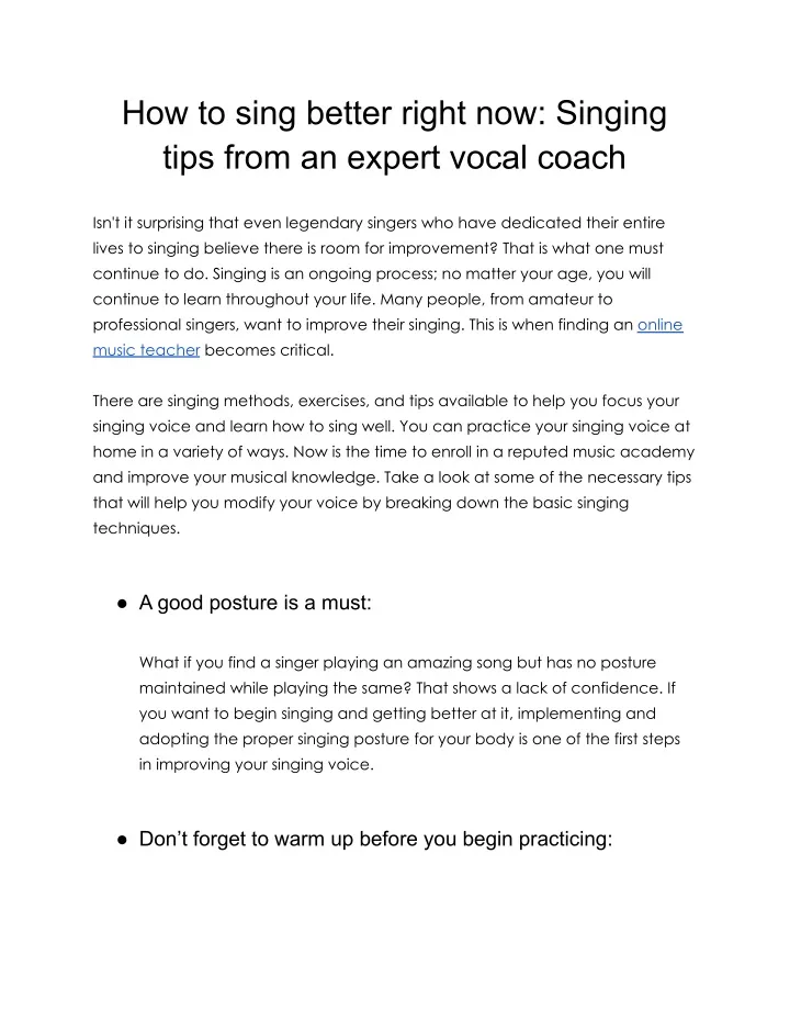 how to sing better right now singing tips from