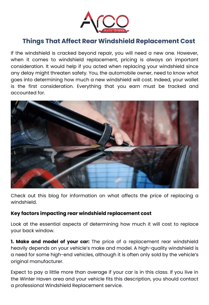 things that affect rear windshield replacement