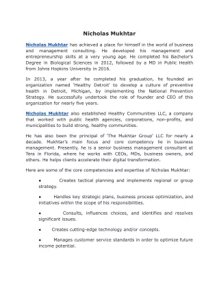nicholas mukhtar