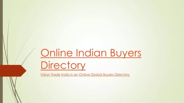 online indian buyers directory