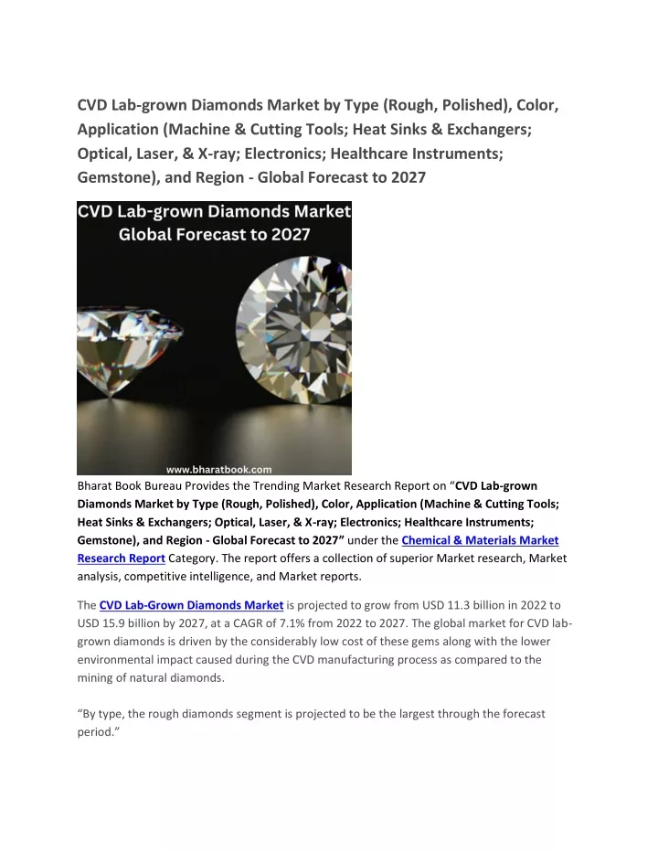 cvd lab grown diamonds market by type rough
