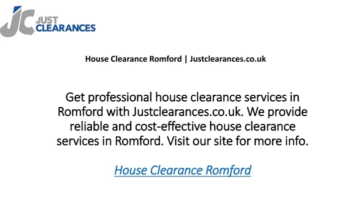 house clearance romford justclearances co uk