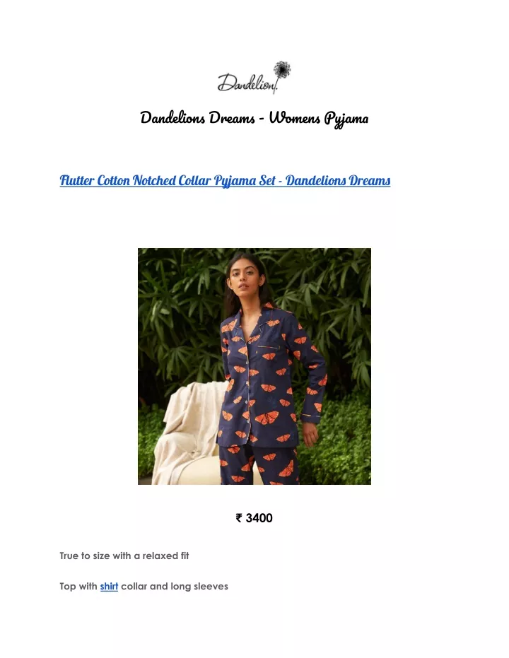 dandelion dream women pyjam