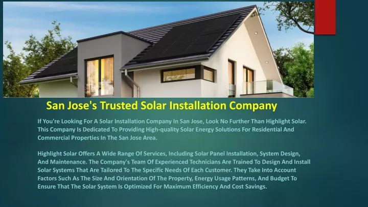 san jose s trusted solar installation company