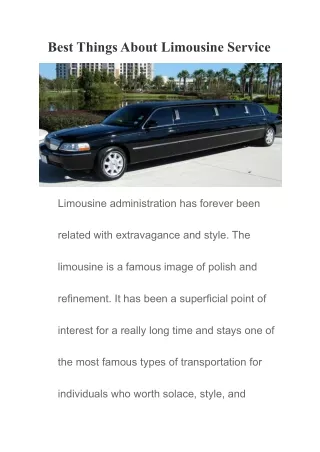 best things about limousine service