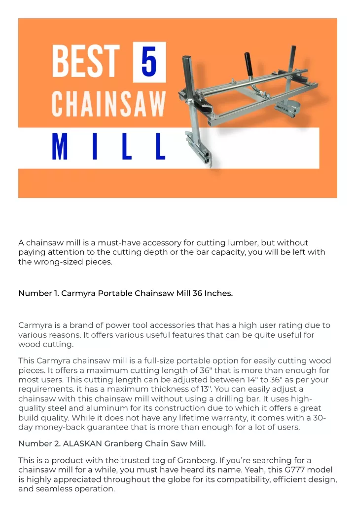 a chainsaw mill is a must have accessory