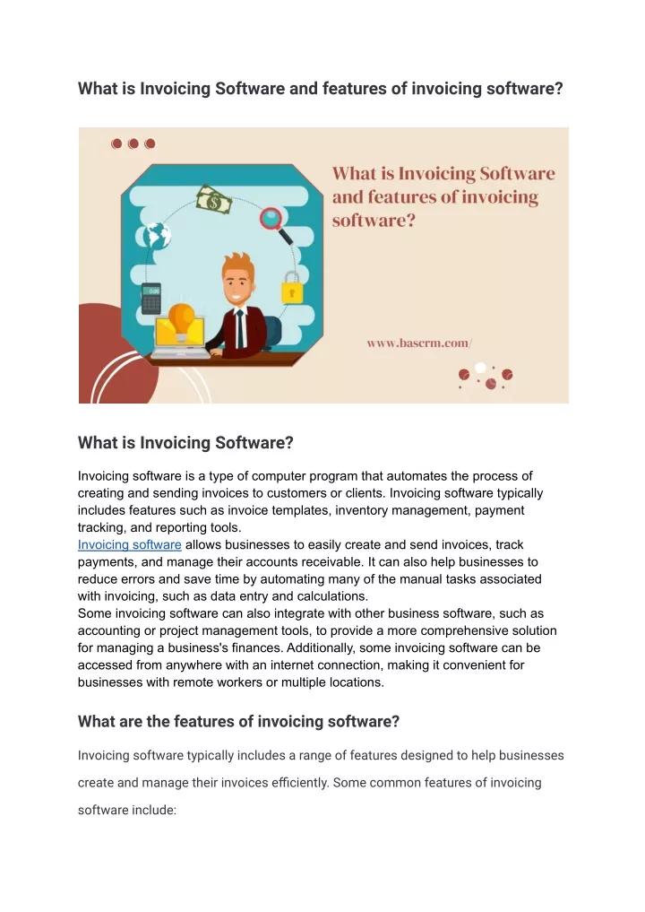 what is invoicing software and features