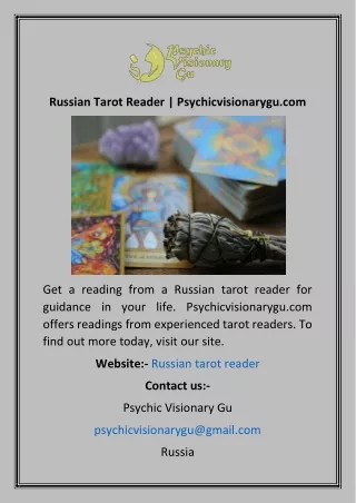 Russian Tarot Reader  Psychicvisionarygu