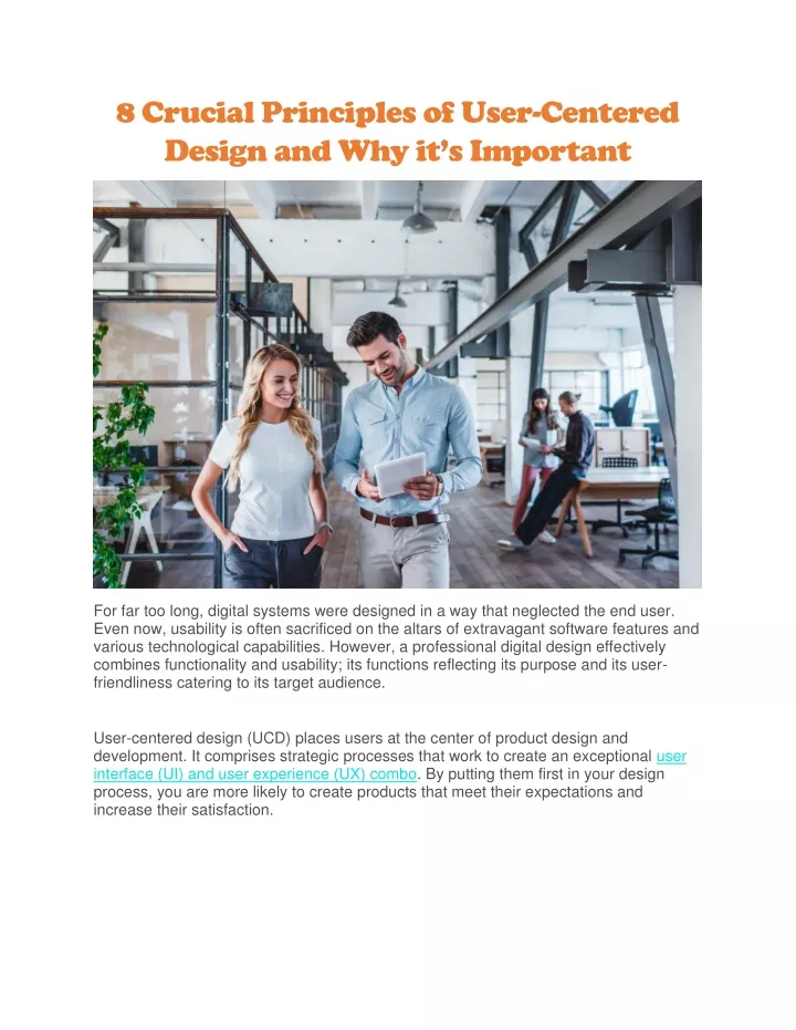 8 crucial principles of user centered design