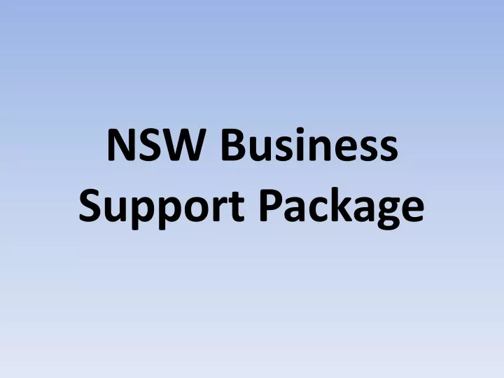 nsw business support package