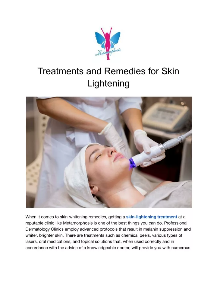 treatments and remedies for skin lightening