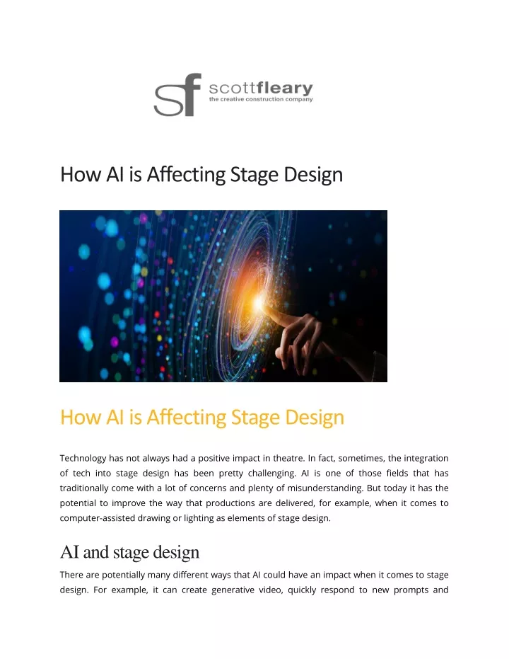 how ai is affecting stage design