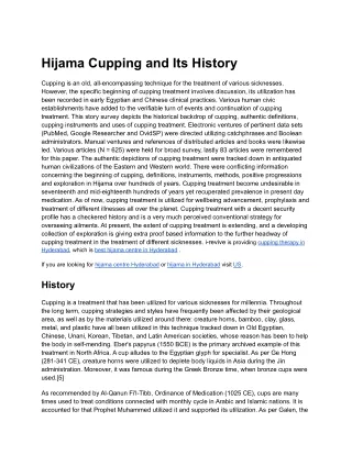 hijama cupping and its history