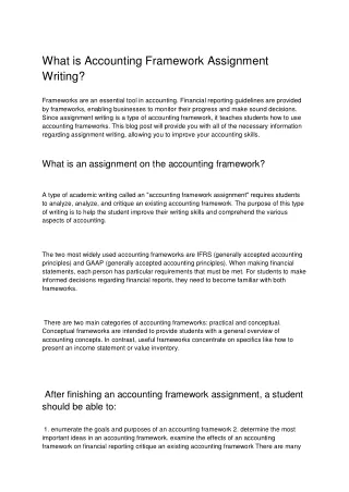 what is accounting framework assignment writing
