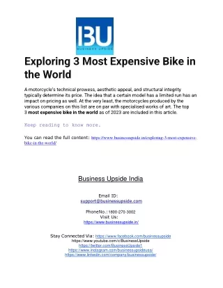 Exploring 3 Most Expensive Bike in the World