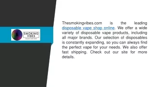 thesmokingvibes com is the leading disposable