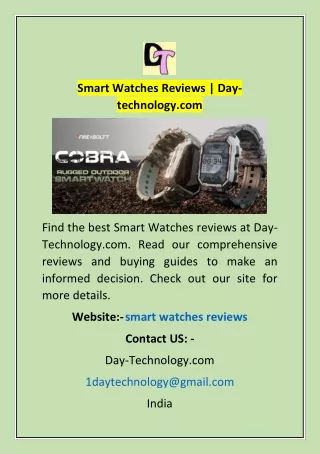 Smart Watches Reviews | Day-technology.com
