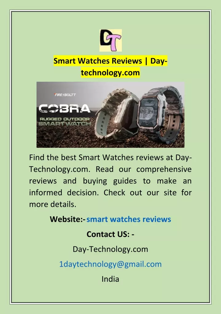 smart watches reviews day technology com