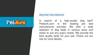 Dog Bed Manufacturer  Petdunk.com