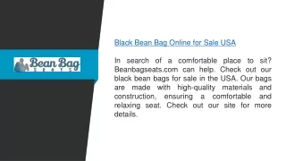 Black Bean Bag Online For Sale Usa  Beanbagseats.com